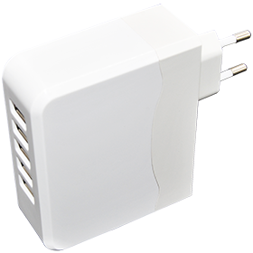 5V6.8A 5 USB charger with fixed plug