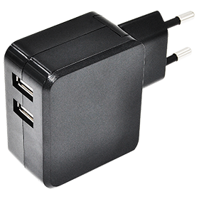 5V3.4A Dual USB charger with fixed plug