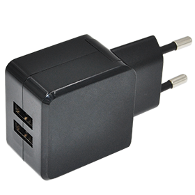 5V2.1A Dual USB charger with fixed plug