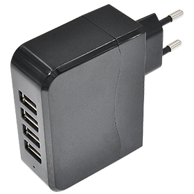 5V4.9A 4 USB charger with fixed plug