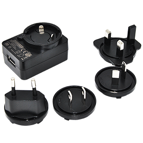 12W power adapter with interchangeable plug
